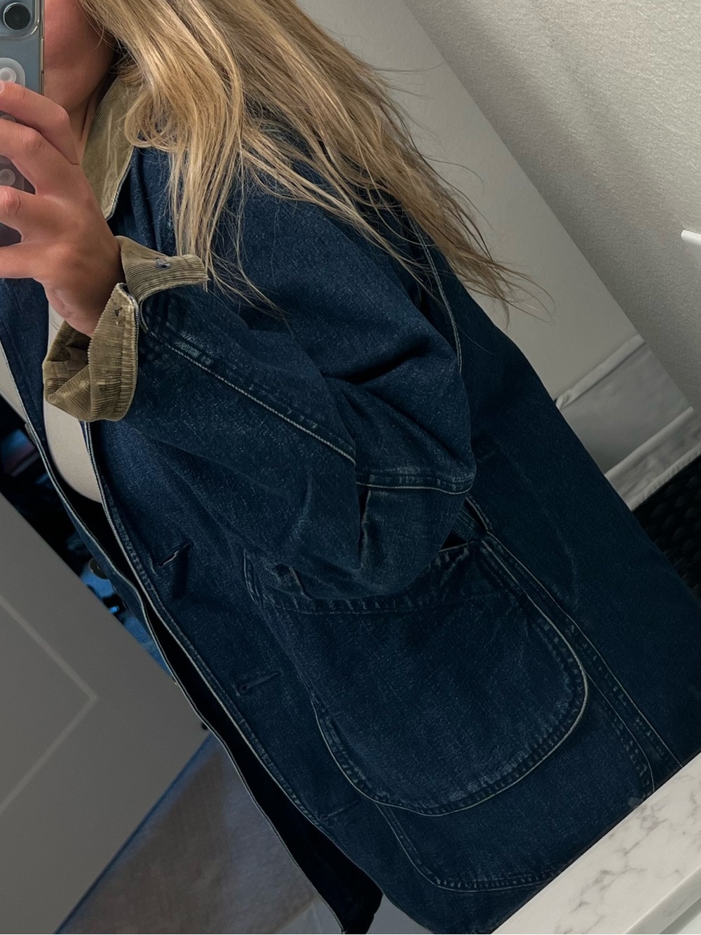Women’s L.L. Bean 90’s vintage Blue Denim Barn Jacket lined size small - Picture 12 of 12